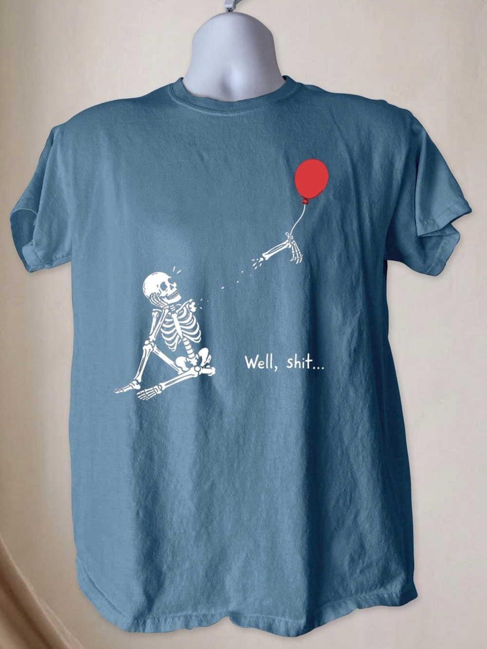 Skeleton Balloon Graphic Tee - Halloween Costume T-shirt